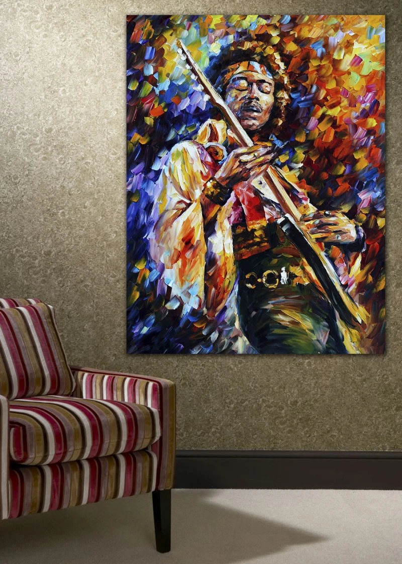 100 Handpainted Palette Knife Painting Jazz Music Guitarist Soul 100 Handpainted Palette Knife Painting Jazz Music Guitarist Soul Canvas Wall Picture For Home Office Decor Art In Calligraphy From