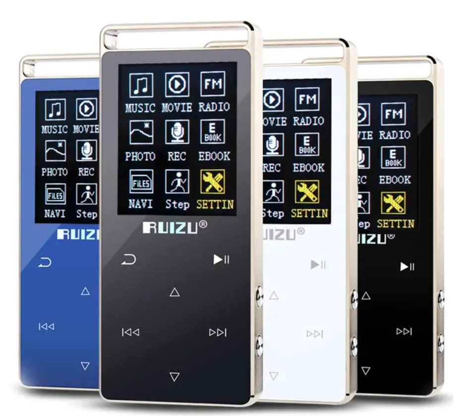 Оригинальный ruizu D01 Сенсорный экран MP3 плееры 8 ГБ с fm Радио книги ПЕДО метров голос