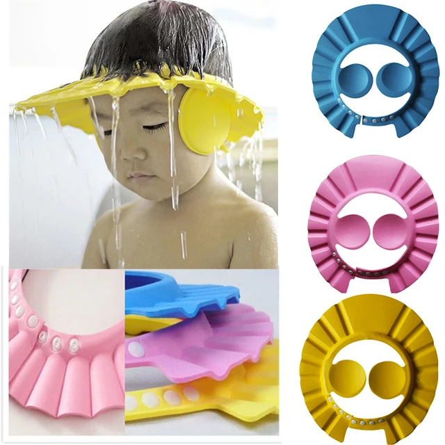 Kids Safe Shampoo Shower Bathing Cap Bath Protect djustable Soft Cap