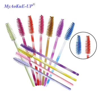 

200pcs/lot Colorful Handle Disposable Mascara Wands Applicator Lashes Nylon Makeup Brushes Eyelash Extension