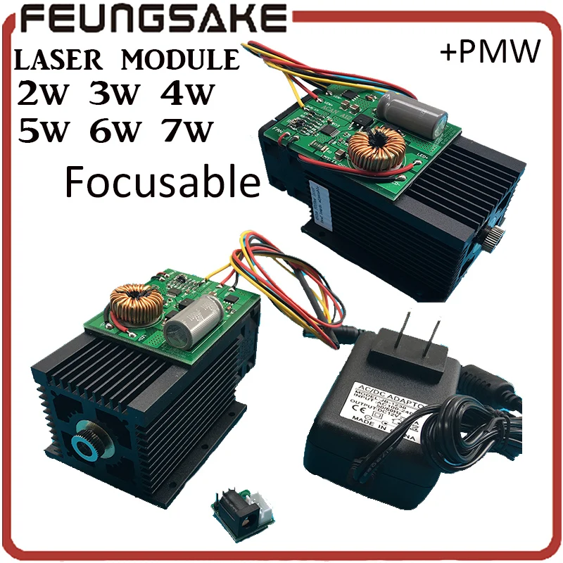 

DIY Focusable 5W laser module 5.5w Laser Module,7w High-power For CNC Cutter laser Engraving Machine,2w 2.5w laser module 445nm