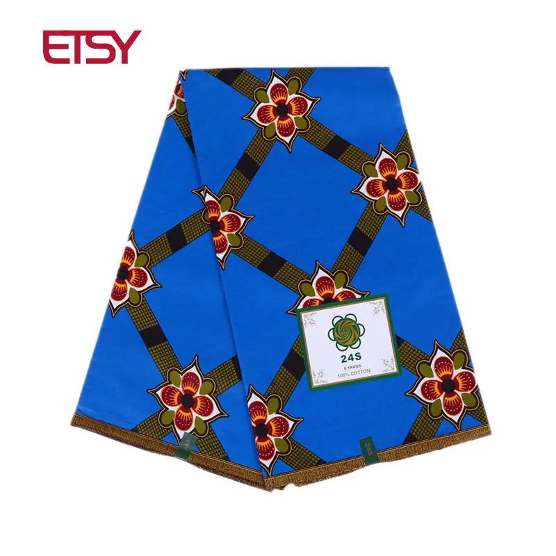 

African Ankara Fabrics for Dress Cloth fashion Wax African new Wax Hollandais 100% Cotton African Fabric 24FS1024