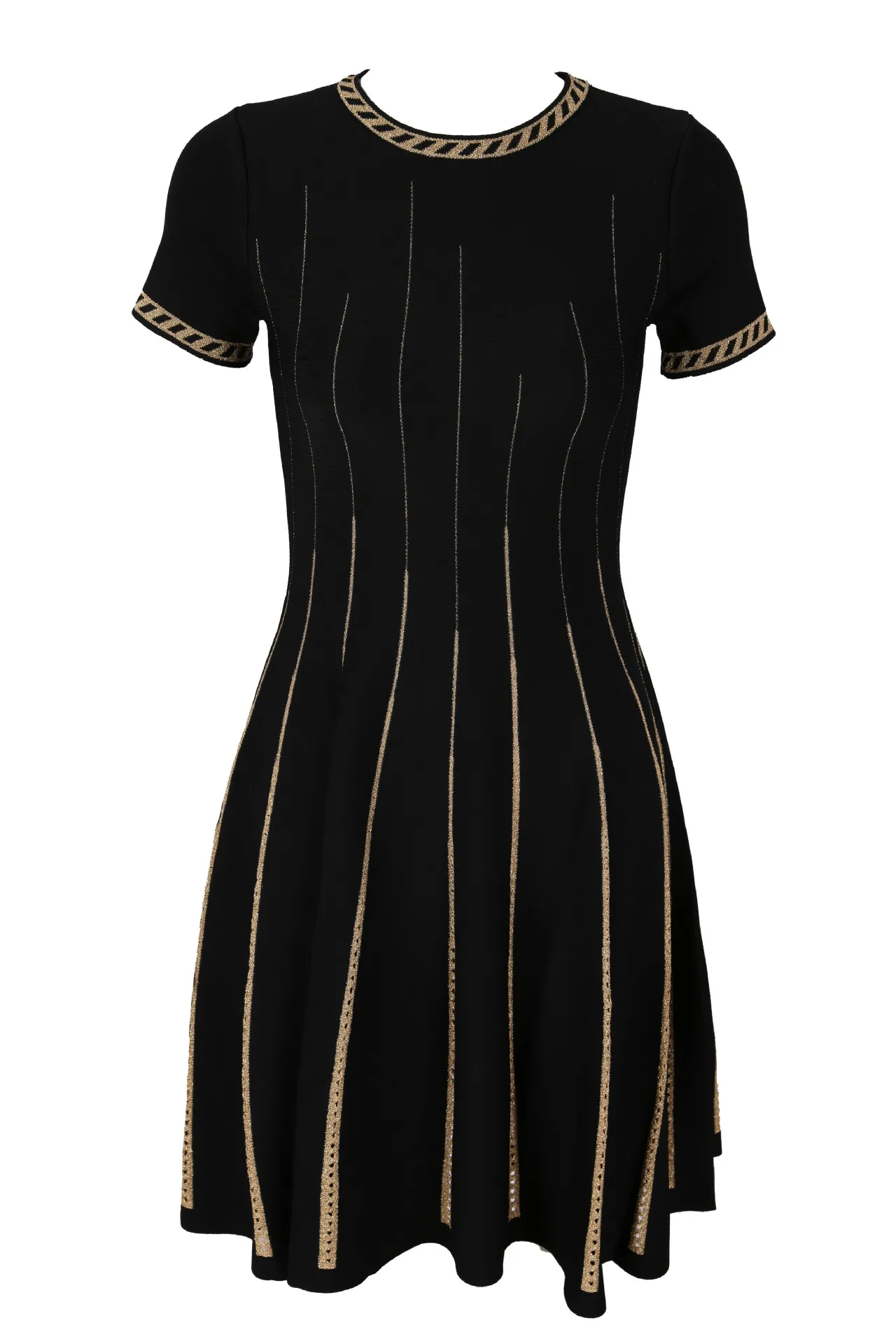 Stretch Noir Slim Courtes Maille 181217gw04 Manches Robe À Nouveau qzFw6pF