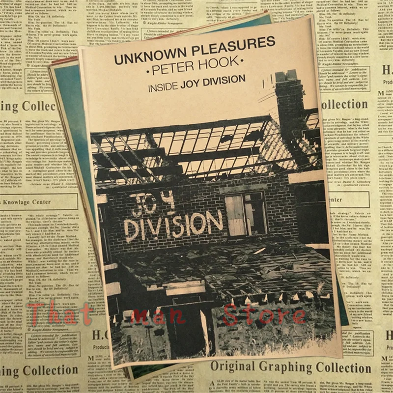 ВИНТАЖНЫЙ ПЛАКАТ Joy Division happy split крафт ретро рок старый постер пост Панк Группа живопись Ретро плакат 42*30 см