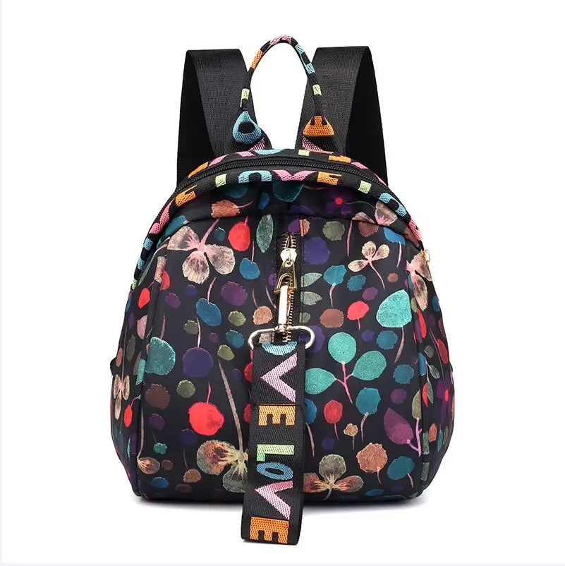 Женский рюкзак с цветной лентой и забавным принтом, маленькая Портативная сумка для путешествий для девочек, модный легкий водонепроницаемый мини-рюкзак - Цвет: Golden Leaves