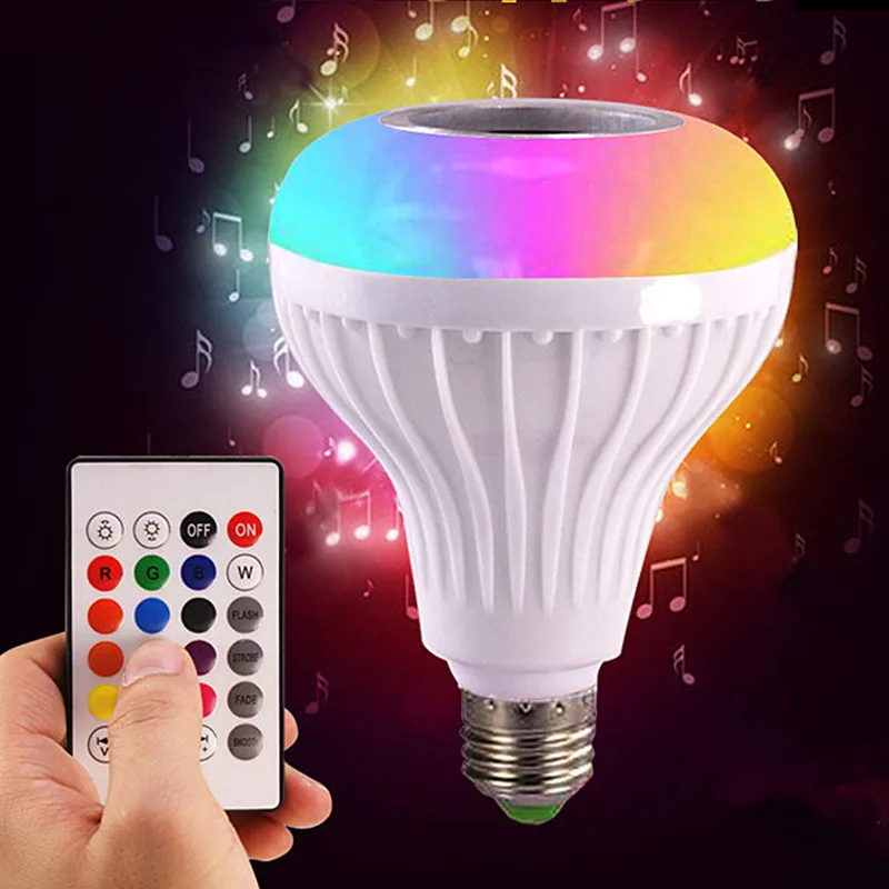 Smart E27 RGB Bluetooth Speaker LED Bulb Light 12W 110V 220V Music