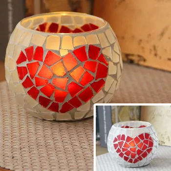 

Crystal Mosaic Candle Holder Romantic Wedding Votive Candle Holders Candlelight Dinner Party Candlesticks Home Decoration 30