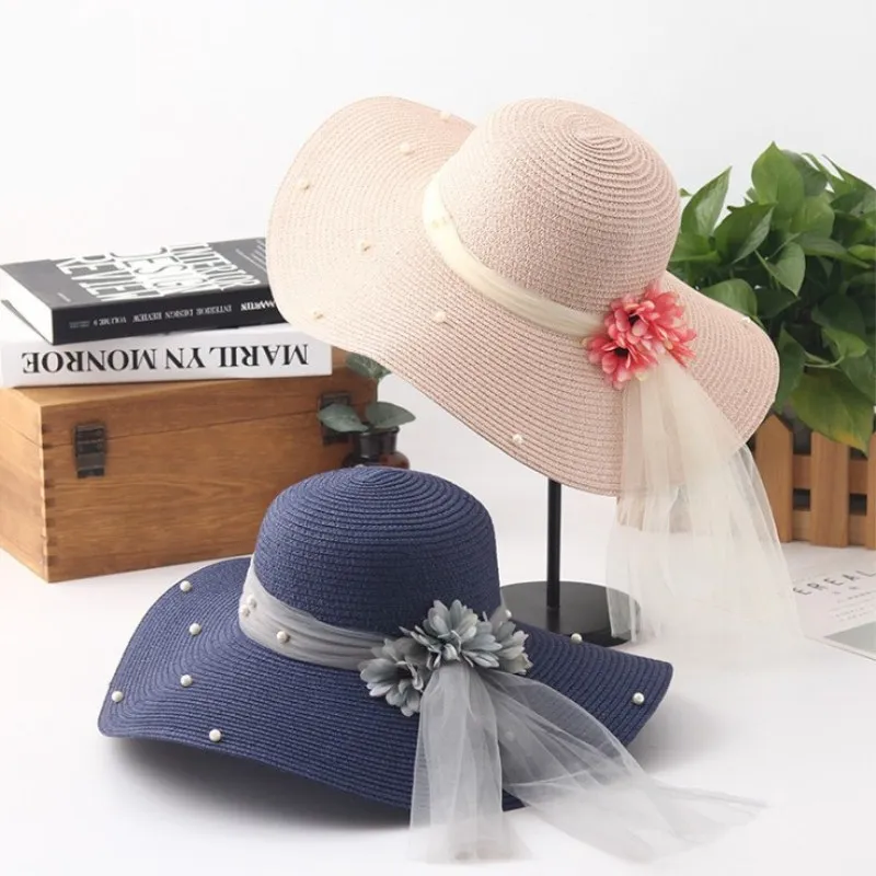 High Quality New Summer Sun Hats for Women Solid Large Brimmed Sun Hats