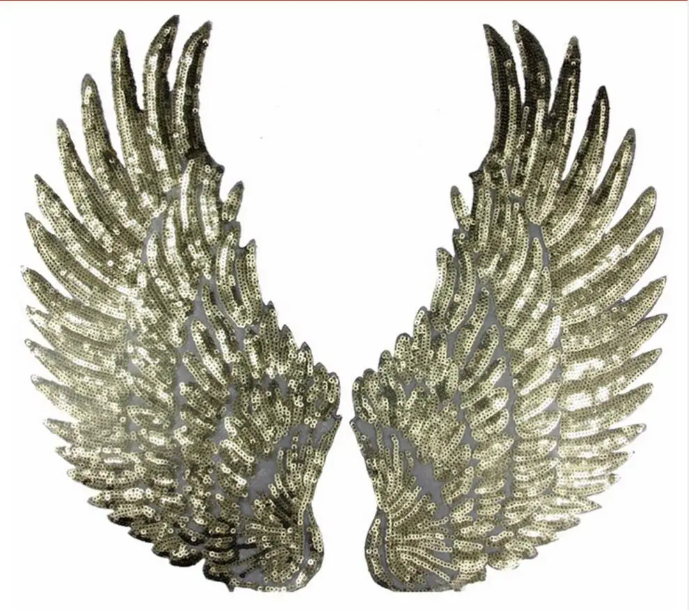 

Prajna 1 Pcs Large Sequin Angel Wing Iron On Patchs Cheap Embroidered Sew On Women Motif Appliques Stick On Badges Cheap Label