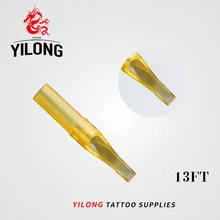 YILONG 50 шт. 13FT плоские Magnum золото Акула одноразовый стерильный набор для тату сопла питания GSDT-1002356-13FT