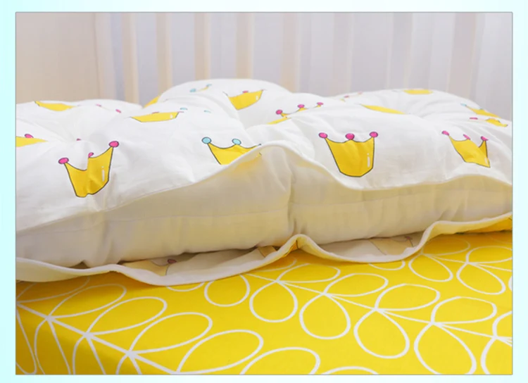 Креативная Детская кровать в форме короны, подушка супер мягкая для новорожденных мальчиков и девочек, комплект бамперов с листом, 5