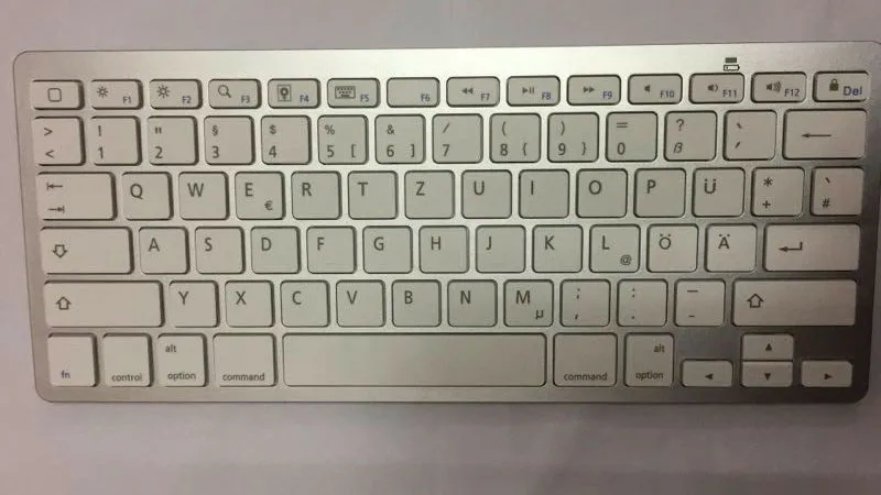 MAORONG торговая испанская немецкая Чешская клавиатура для mac/ipad/iphone/ipad mini Серебристые модели, совместимые с Windows Android - Цвет: German keyboard