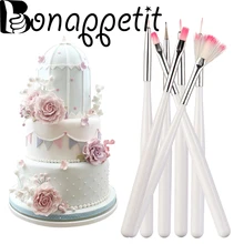 Высокое качество 7 шт./компл. помадка торт Живопись Кисть пыли продвижение Обледенение Кондитерские Pen Brush DIY украшения торта