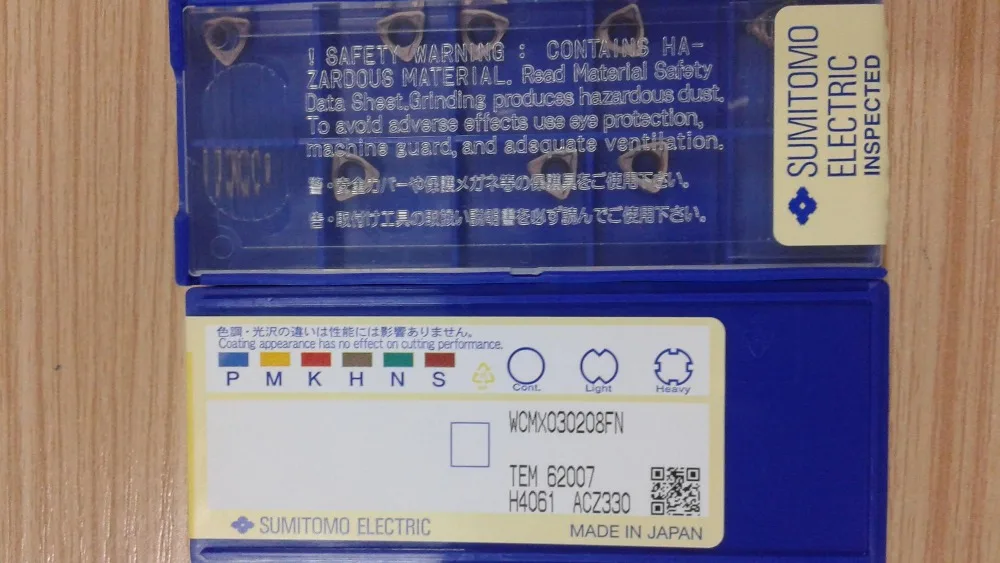 Supply Japan's Sumitomo drill insert WCMX WCMX030208FN ACZ330 carbide