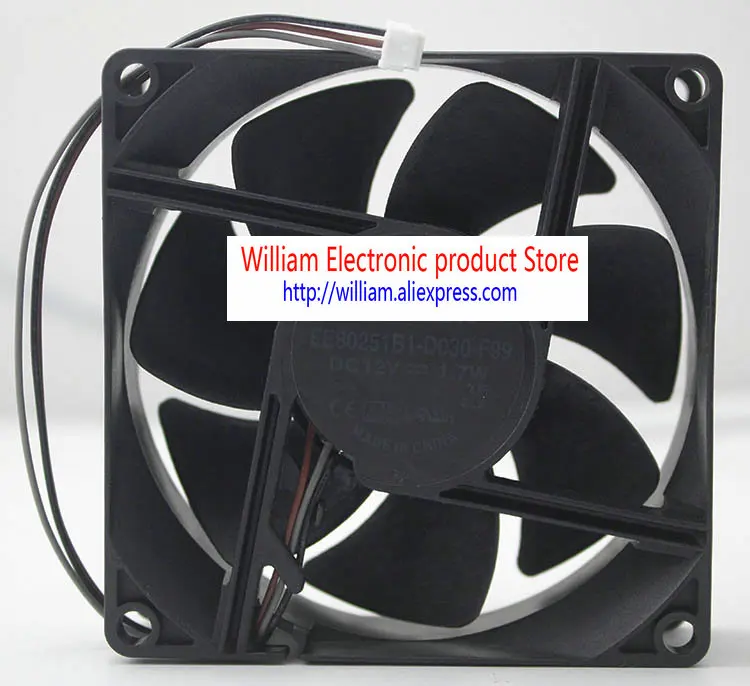 Original EE80251B1-D010-F99 DC12V 1.7W 80x80x25MM 3Lines for Projector Cooling Fan | Компьютеры и офис