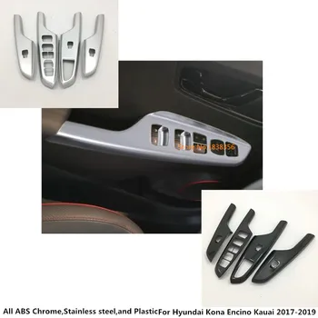 

Car Door Inner Window Glass Panel Armrest Lift Switch Button Trim Hood 4pcs For Hyundai Kona Encino Kauai 2017 2018 2019 2020