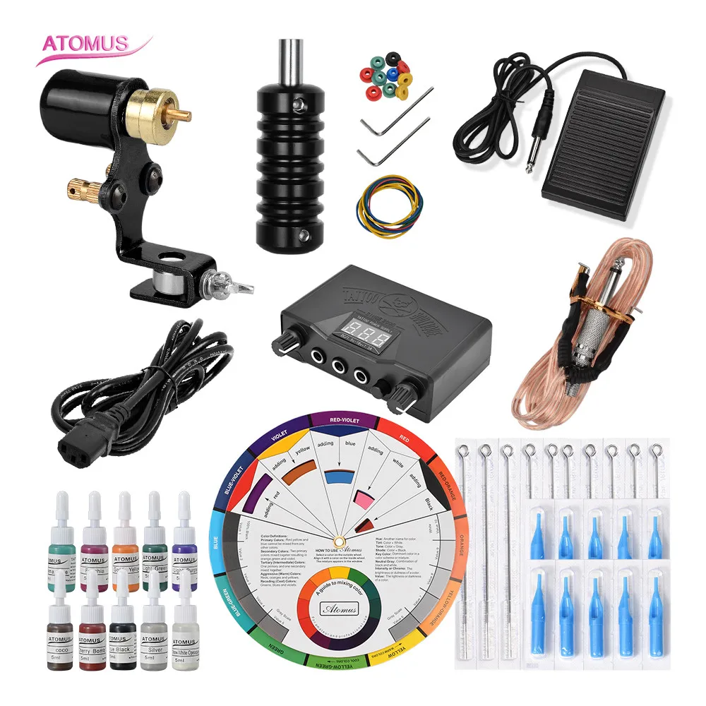 

Rotary Tattoo Machine Kit Nueva Llega Suplies Tatuajes Maquillaje Permanente Principiante Tattoo Kits Professional Machine Kits