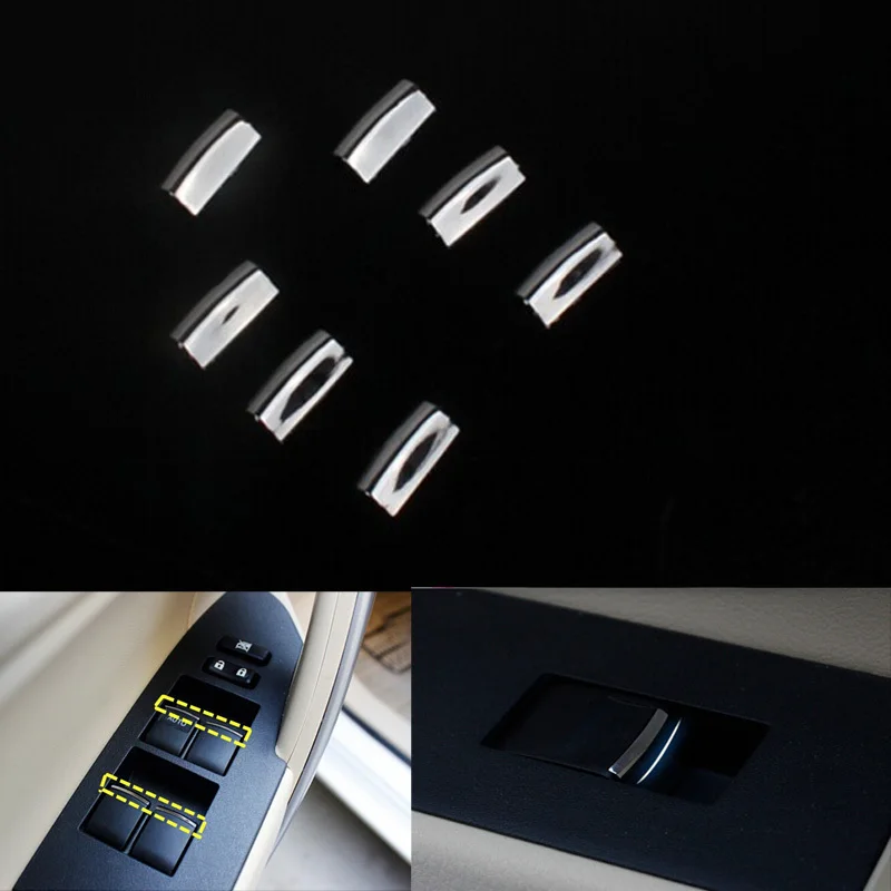 

Car Styling Windows Lift Switch Sticker Door Button Interior Cover Decoration Accessories For Toyota Corolla 2014 2015 7pcs