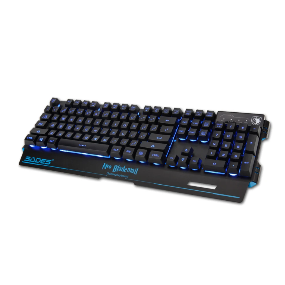 Мембранная клавиатура SADES KB104S NEO Blademail Мультимедийная Игровая клавиатура 5 RGB 7 цветов подсветка