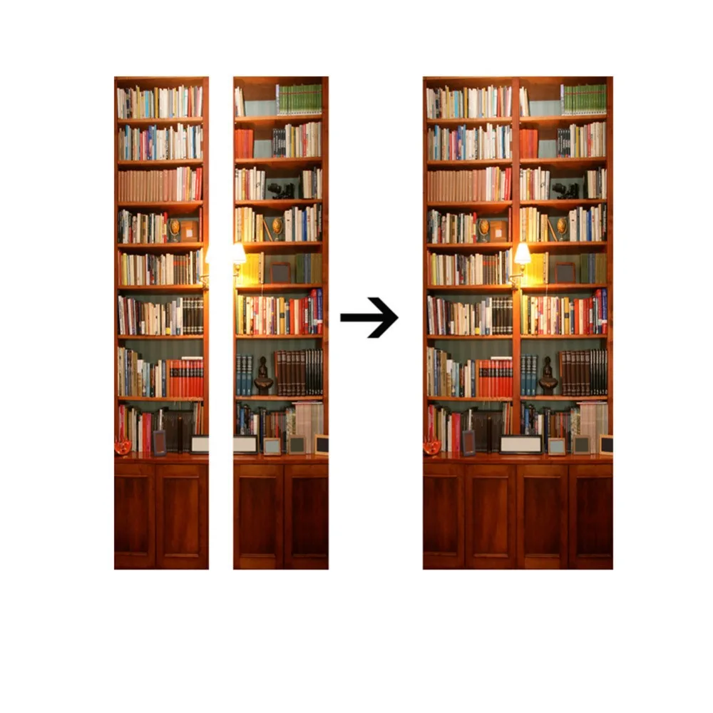 3D ملصقات جدار DIY جدارية غرفة نوم ديكور المنزل المشارك PVC عيد الميلاد الأوروبية درجات من الحجارة للماء تقليد الباب 2 قطعة/المجموعة O3