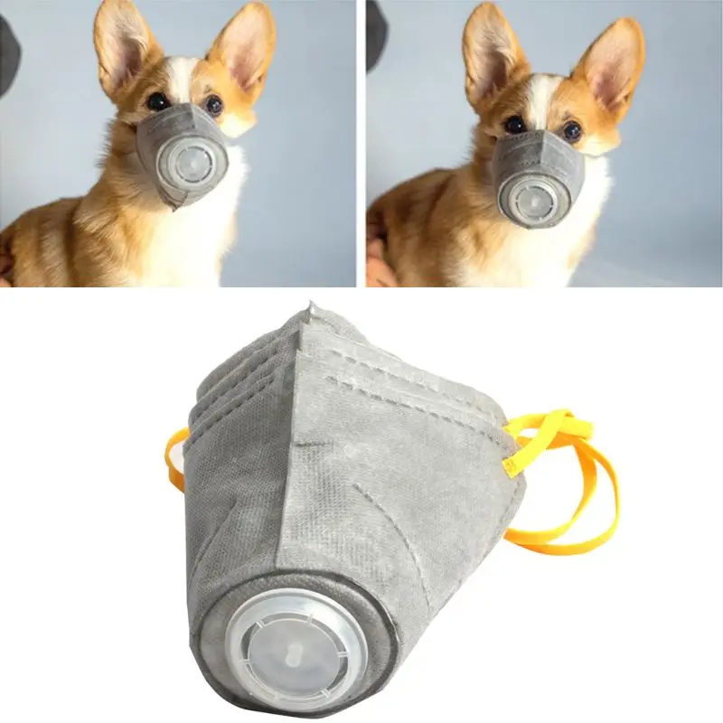 3 piezas de máscara protectora para perros con bozal para mascotas PM2.5 filtro Anti polvo antiniebla cubierta de boca de cachorro