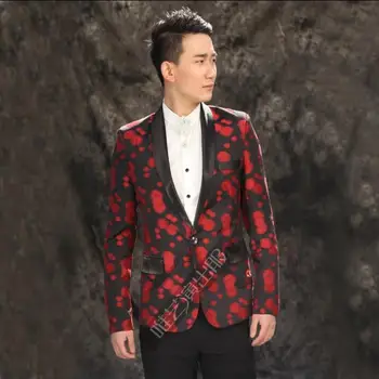 

Novelty men printing suits designs masculino homme terno stage costumes for singers men blazer dance clothes jacket dress punk