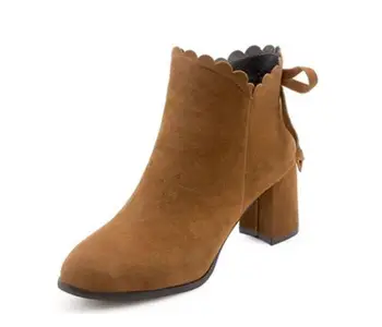 

Ladeis Ankle Booties Sweet Lace Girls Sapato Feminino Zip Woman Shoes Chaussures Femme Ete Women Shoe Square High Heels XZ181226