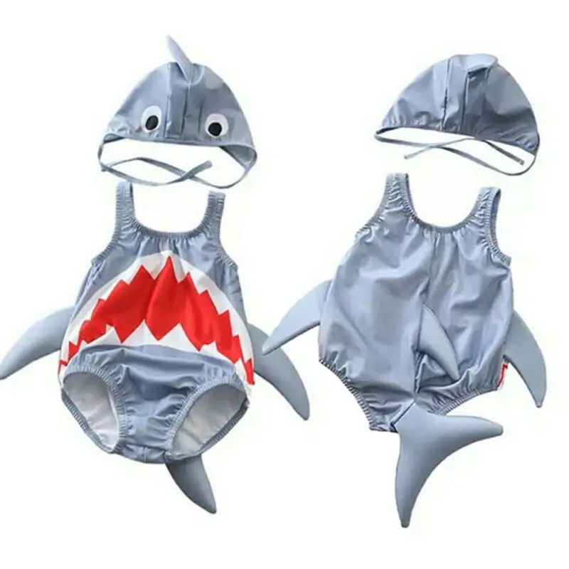 

Kids Baby Girl Boy Swimming Bikini Set Summer Cartoon 3D Shark Swimwear Children Bathing Beach Swimsuit