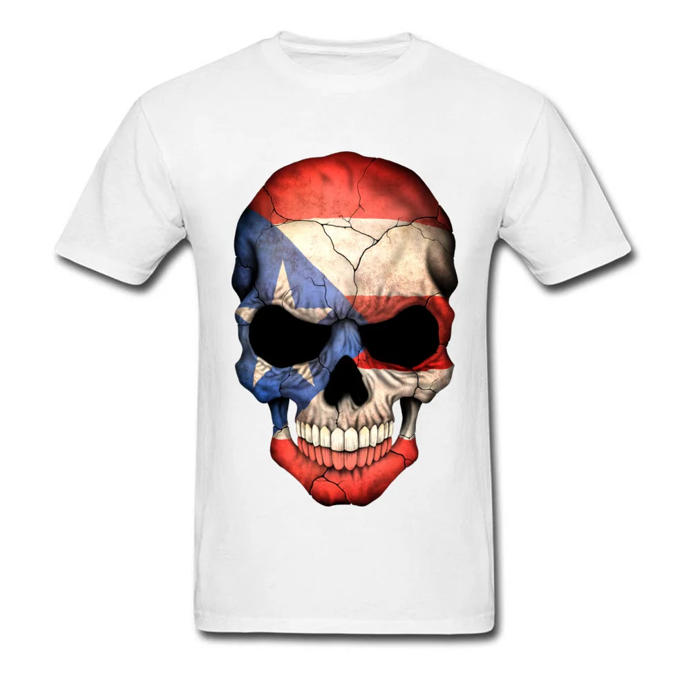 Puerto Rican Flag Skull_white
