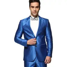 Новое поступление мужской свадебный костюм деловой костюм торжественное платье Королевский синий удобный костюм с двумя пуговицами костюм на заказ блейзер