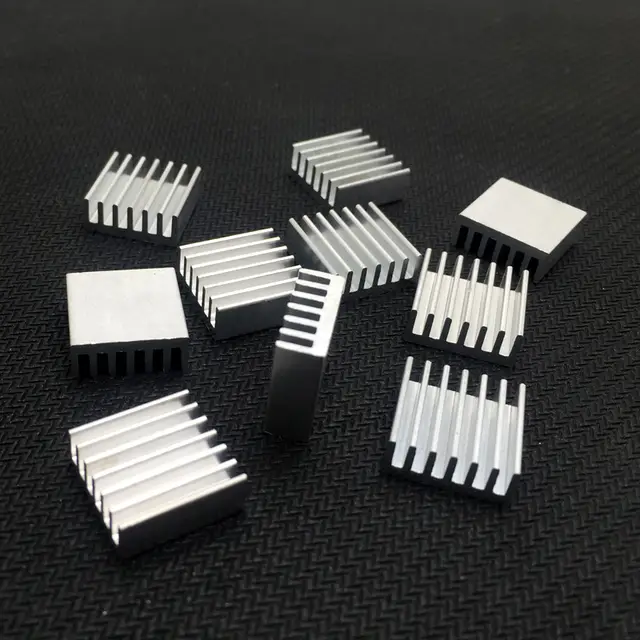 10Pcs 14x14x4mm Silver Computer Cooler Radiator Aluminum Heatsink Heat Sink for Electronic Chip Heat Dissipation Cooling Pads