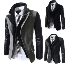 2014 New Winter Brief Double Collar Fashion Business Mens Jackets Slim fit Outerwear Casual Zipper Coats Woolen Overcoat M-XXL