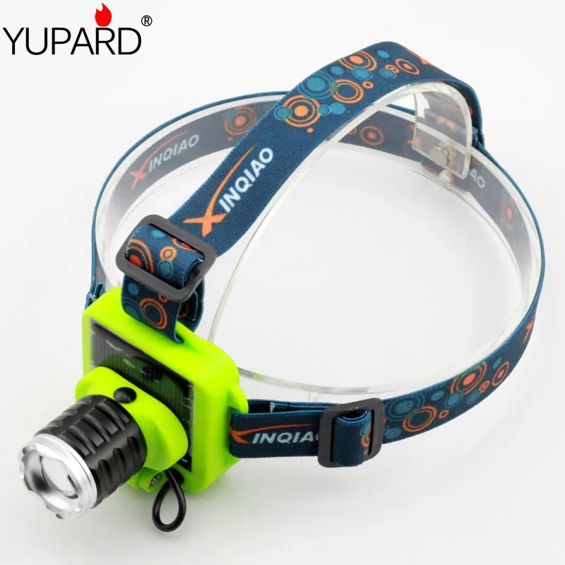 YUPARD Solar energy power Rechargeable Battery Head Lamp Torch Light 3 Modes Zoomable Q5 LED Headlight Camping Fishing Outdoor | Лампы и