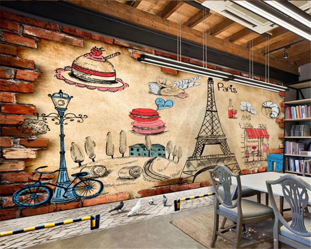 Beibehang Custom wallpaper home decor background restaurant cafe background 3d living room welcome lobby wallpaper for walls 3 d