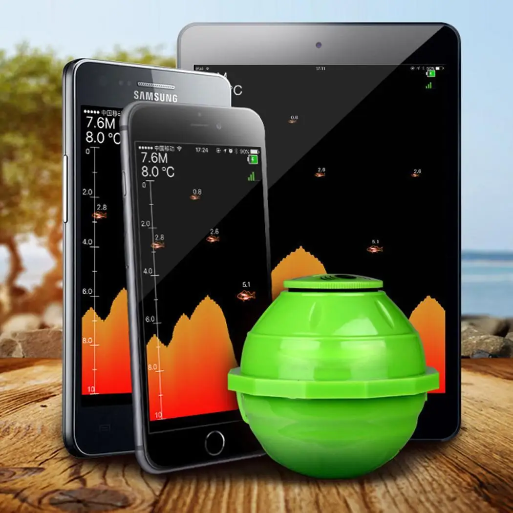 

Portable Wifi Fish Finder Wireless Sonar Alarm Sensor Ocean Transducer 2.4Ghz 70m Wifi Distance For IOS Android