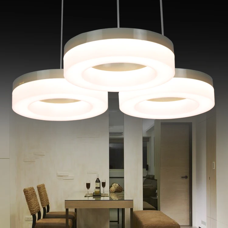 

LED pendant lamp three heads Ring LED pendant lights restaurant dining room creative personalized FG162