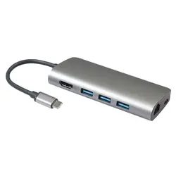 8 в 1 Usb 3,0 type-C концентратор для Ethernet + 4K видео Hdmi Pd Rj45 + адаптер для зарядки + Sd/Micro-SD слот для Macbook Iphone Huawe