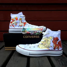 Pokemon Go Converse All Star Белый Для женщин мужские кроссовки 9908 Ninetales Rapidash Ponyta Vulpix Дизайн ручная роспись обувь женщина мужчина