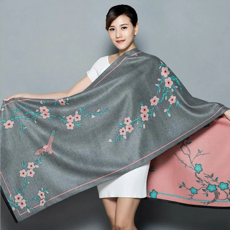 Women's Thickening Warm Pashmina Cashmere Scarf Autumn winter New Shawl  Oversize Soft scarf Shawl Multipurpose Blanket