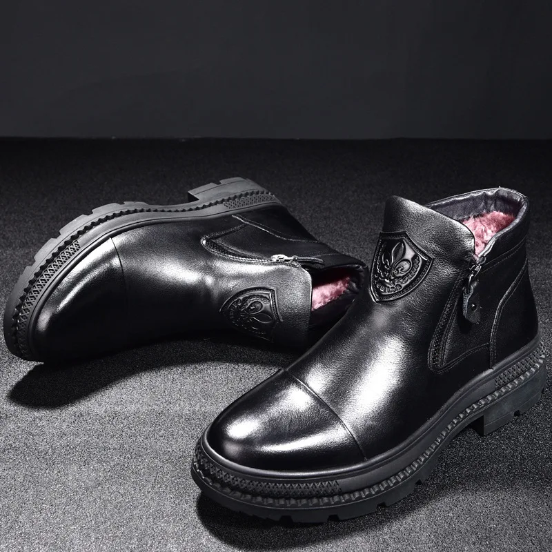 Ceny Męskie buty Martin jesienią i zimą oryginalne skórzane buty zimowe męskie gumowe męskie buty śniegowe męskie