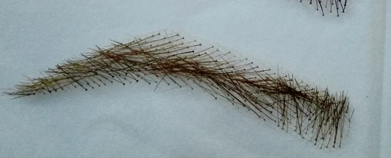 Человеческие волосы ручной работы узел поддельные Брови ручной работы кружева невидимые брови model03 - Цвет: light brown