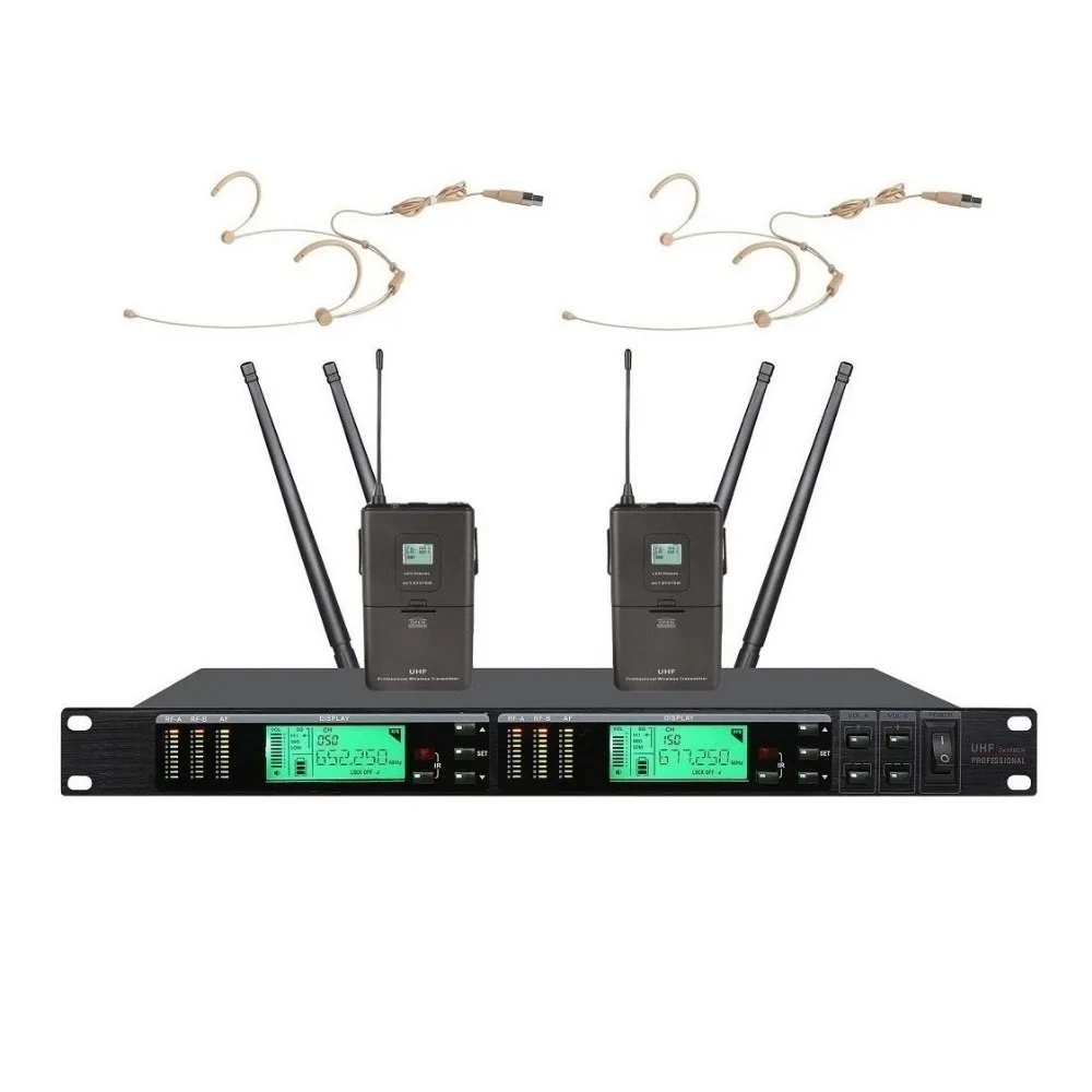 Bolymic Professional UHF Wireless headset microphone karaoke system Dual wireless microphone