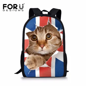 

FORUDESIGNS Cute Cats Schoolbags Backpack for Kids Book Bag Children School Bags Teenager Boys Girls Schoolbag Mochila Infantil