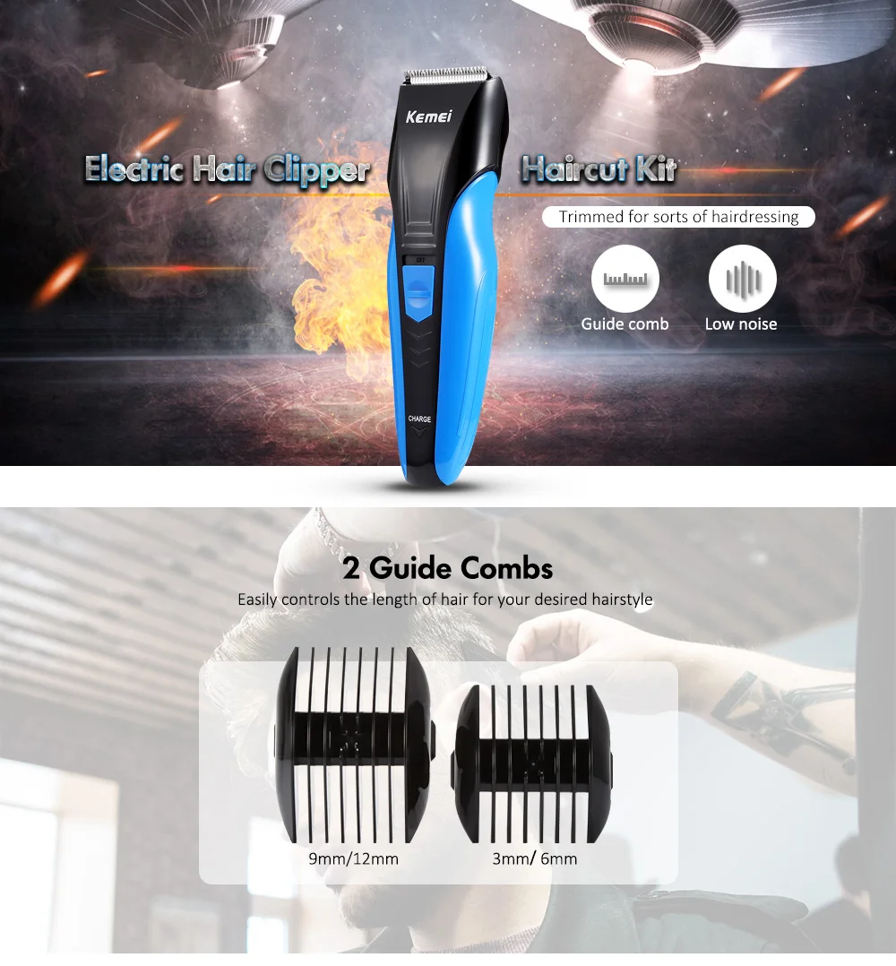 KM - 830 Electric Hair Clipper Trimmer Styling Haircut Complete Kit