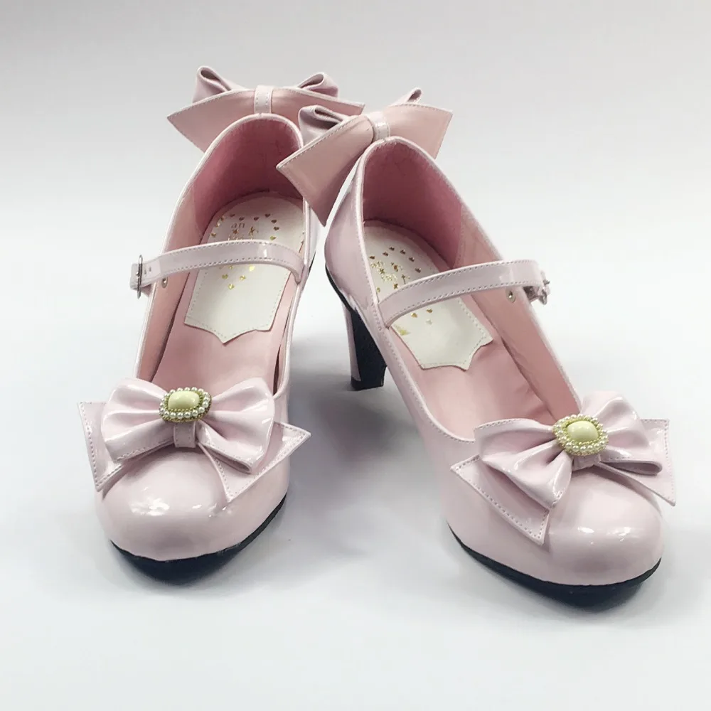Womens-Bright-Black-Buckle-Strap-Bow-Lolita-Pumps-Thin-Heels-Princess-Cosplay-Lolita-Shoes-6