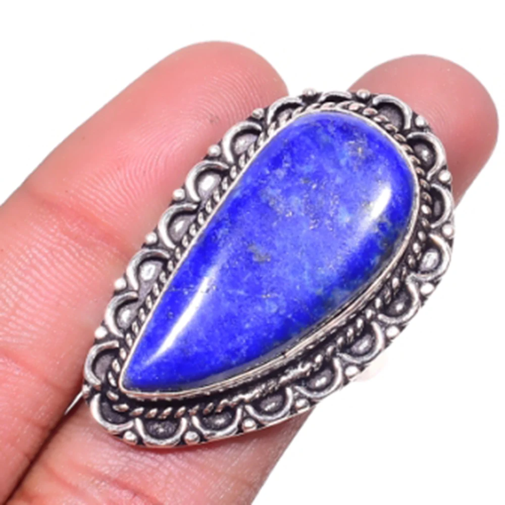 

Lapis Lazuli Ring Silver Overlay over Copper , USA SIZE:8 , R4591