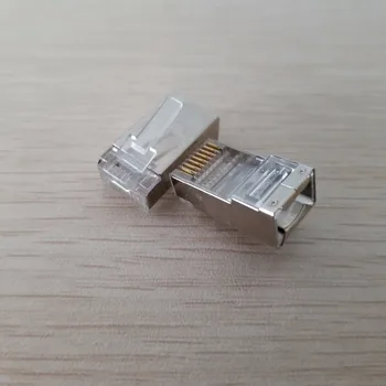 

100pcs/lot Crystal Modular Plug Lan Network RJ45 CAT5 Connector Adapter Jack 8P8C Shielding for PC DIY