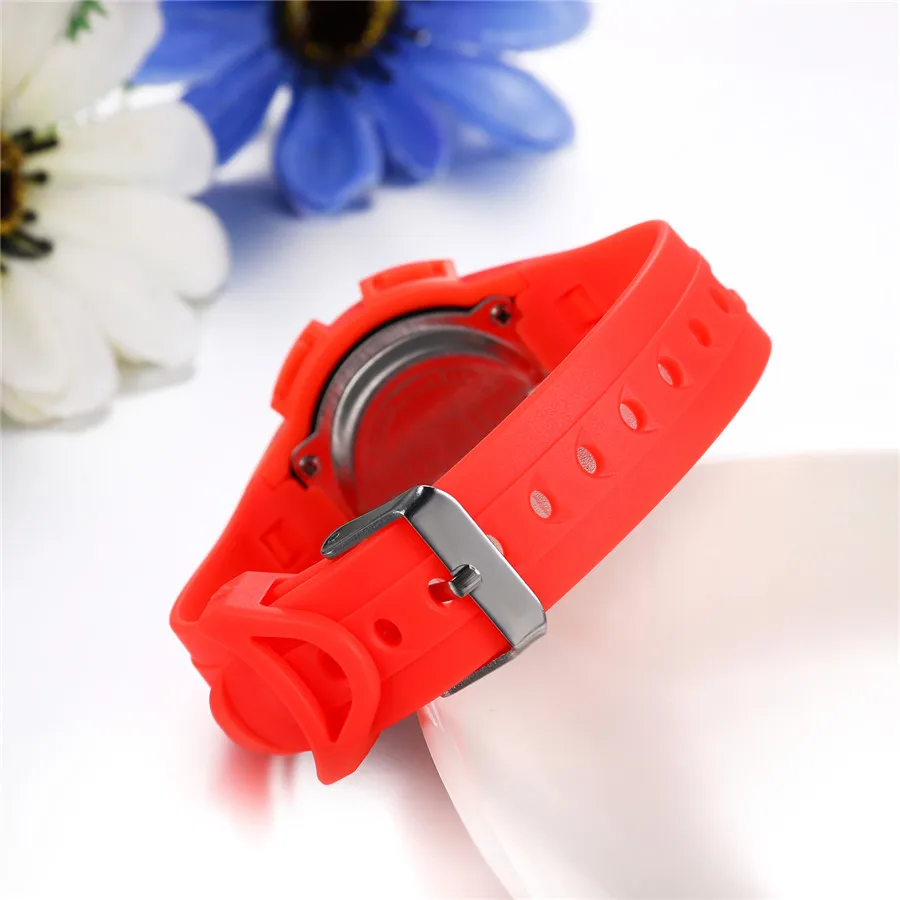 Lancardo цифровой светодиодный детей часы Водонепроницаемый красного цвета Обувь для девочек Обувь для мальчиков часы спортивные Новый Часы
