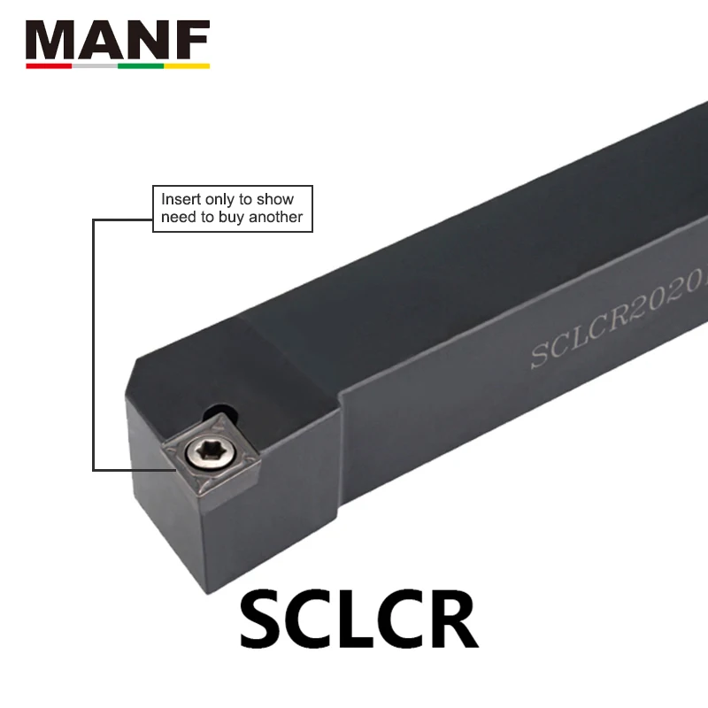 

MANF CNC 10mm 12mm SCLCR-1010H06 External Turning Tool Holder CCMT09 Inserts Lathe Cutter Clamped Steel tool for lathe