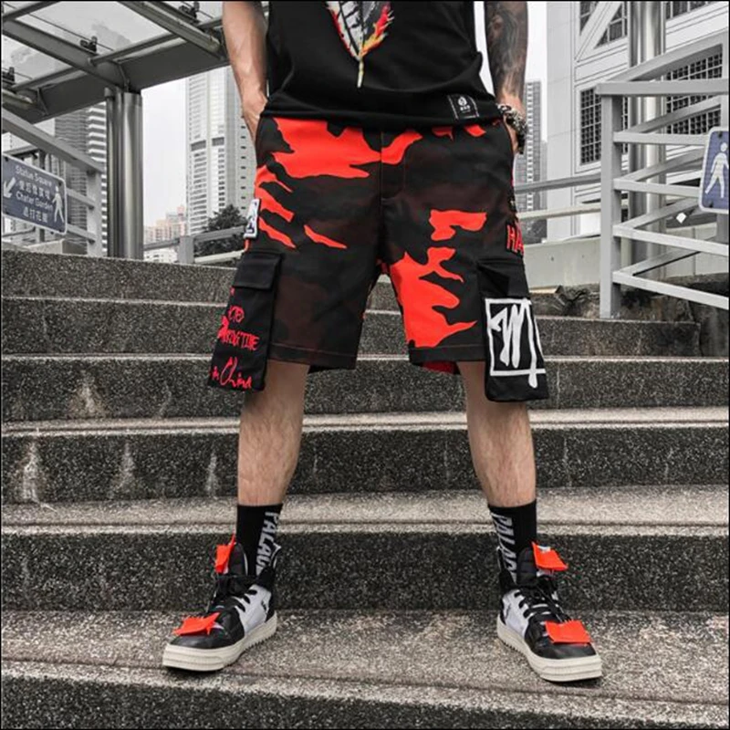 Для мужчин s хип-хоп камуфляжные шорты Для мужчин летней спортивной моды уличной хип-хоп шорты короткие Jogger нам Размеры M, L XL, XXL